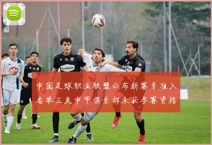 中国足球职业联盟公布新赛季准入名单三支中甲俱乐部未获参赛资格